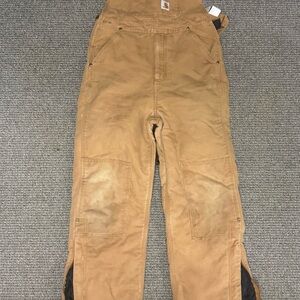 Carhartt Boys Brown Cargo Pants (insulated Bibs)